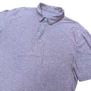 Vuori Strato Tech Polo Shirt Mens Large Red Heathered Short Sleeve Performance